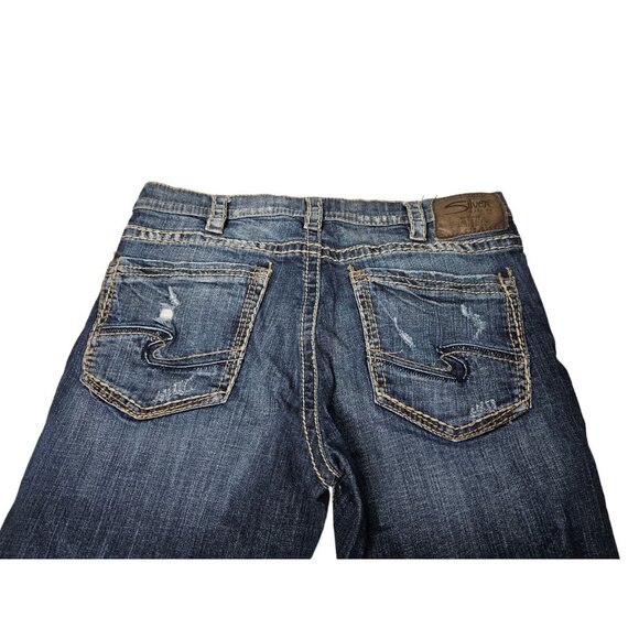 Silver Craig Jeans Bootcut Blue Denim Men's 35x28.5 Actual Dark Wash READ - Picture 9 of 15